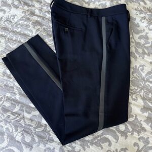 Vince Navy Gray Stripe Wool Blend Women’s Trousers
